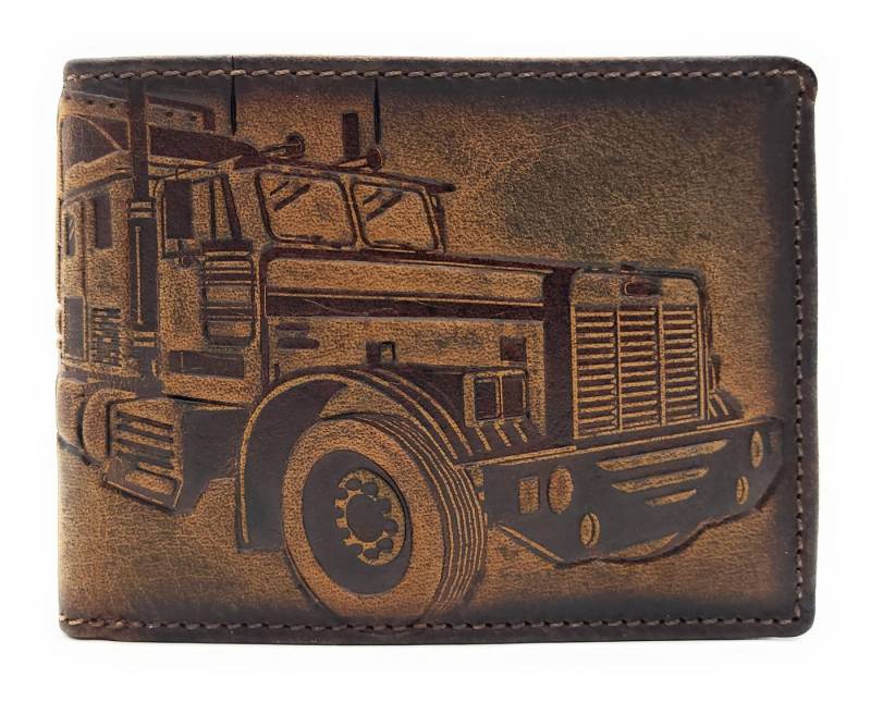 JOCKEY CLUB Geldbörse Portemonnaie aus Büffel Hunter Leder mit US-Truck und RFID-Schutz von JOCKEY CLUB