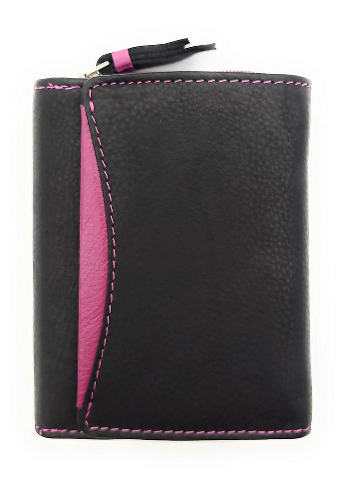 JOCKEY CLUB Geldbörse RFID-Schutz Portemonnaie, Rindleder, Münzfach außen, 6 Kartenfächer, modernes Bicolor-Design, kompakt und handlich von JOCKEY CLUB