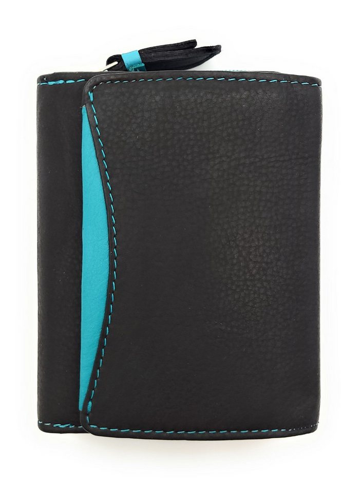 JOCKEY CLUB Geldbörse RFID-Schutz Portemonnaie, Rindleder, Münzfach außen, 6 Kartenfächer, modernes Bicolor-Design, kompakt und handlich von JOCKEY CLUB