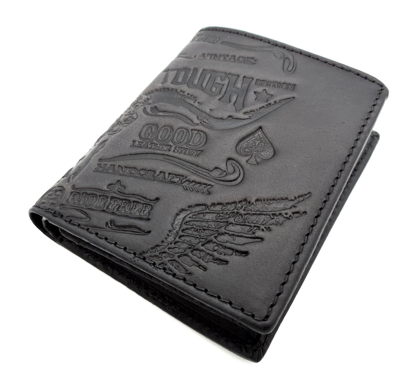 JOCKEY CLUB Geldbörse echt Leder Portemonnaie Rough & Tough mit RFID Schutz, geprägter Longhorn Schädel von JOCKEY CLUB