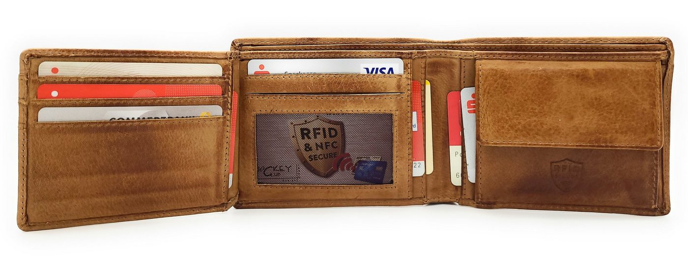 JOCKEY CLUB Geldbörse echt Leder Herren Portemonnaie mit RFID Schutz, gewachstes Rindleder, ein Klassiker für den modernen Mann JOCKEY CLUB Geldbörse echt Leder Herren Portemonnaie mit RFID Schutz, gewachstes Rindleder, ein Klassiker für den modernen Mann von JOCKEY CLUB