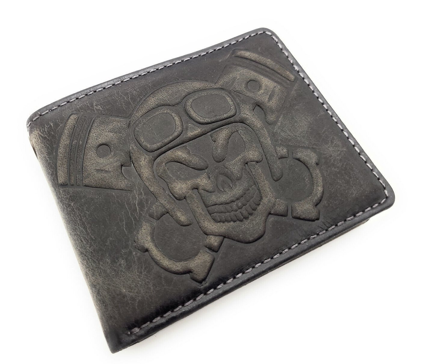 JOCKEY CLUB Geldbörse echt Leder Biker Portemonnaie 3D Skull mit RFID Schutz JOCKEY CLUB Geldbörse echt Leder Biker Portemonnaie 3D Skull mit RFID Schutz von JOCKEY CLUB