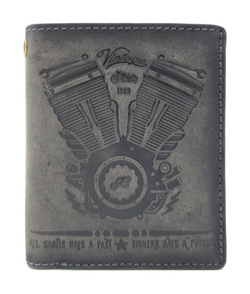 JOCKEY CLUB Geldbörse echt Leder Biker Portemonnaie mit RFID Schutz "Motorblock", Öse zur Befestigung einer Kette JOCKEY CLUB Geldbörse echt Leder Biker Portemonnaie mit RFID Schutz "Motorblock", Öse zur Befestigung einer Kette von JOCKEY CLUB