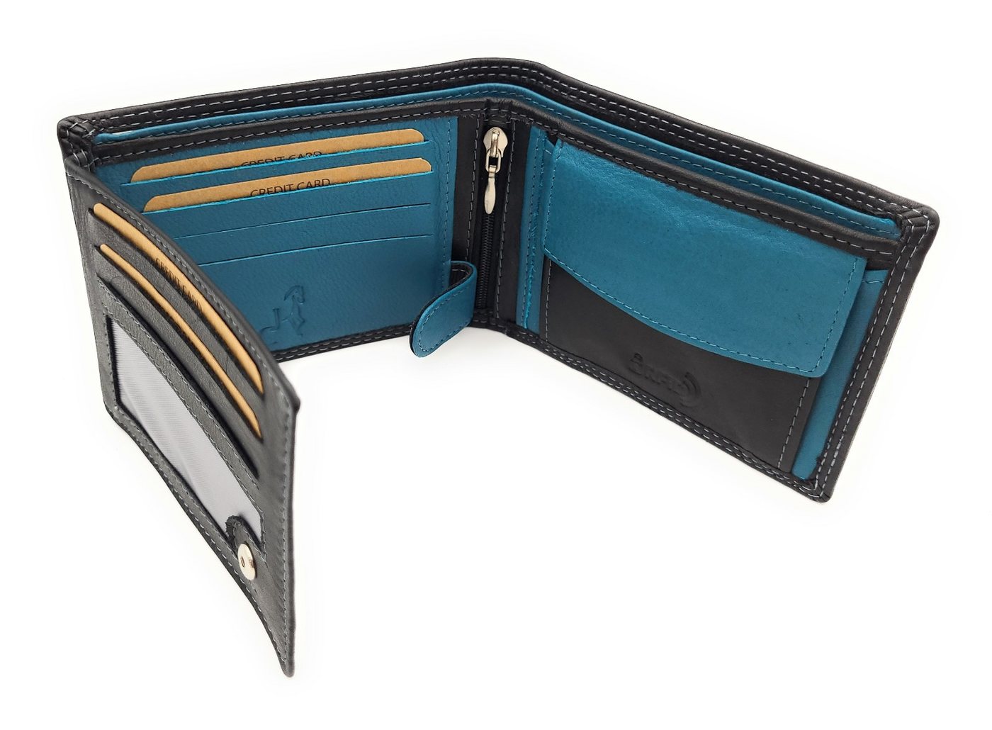 JOCKEY CLUB Geldbörse echt Leder Portemonnaie mit RFID Schutz und Innenriegel von JOCKEY CLUB