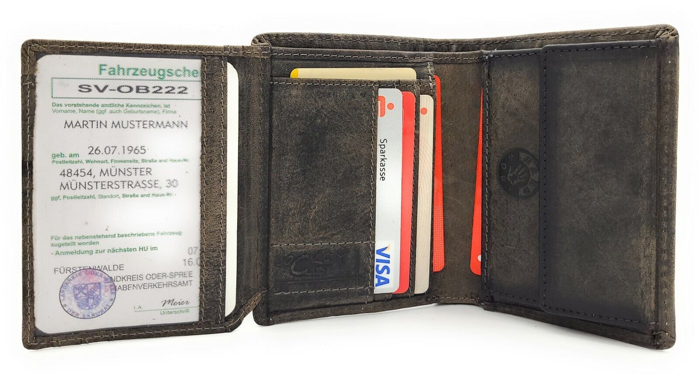 JOCKEY CLUB Geldbörse echt Leder Portemonnaie mit RFID Schutz vintage grau, Fach für KFZ Papiere JOCKEY CLUB Geldbörse echt Leder Portemonnaie mit RFID Schutz vintage grau, Fach für KFZ Papiere von JOCKEY CLUB