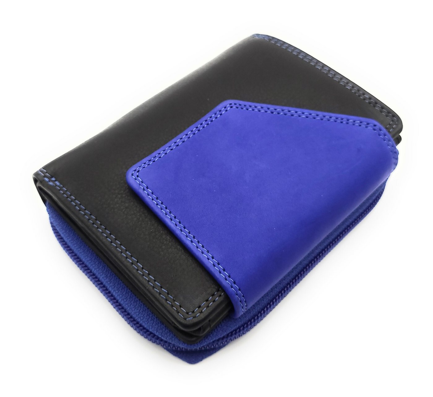 JOCKEY CLUB Geldbörse echt Leder bicolor Portemonnaie Sicherheitsbörse mit RFID Schutz, Außenriegel, Innenriegel, Reißverschluss Münzfach von JOCKEY CLUB