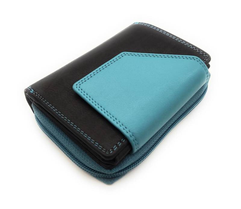 JOCKEY CLUB Geldbörse echt Leder bicolor Portemonnaie Sicherheitsbörse mit RFID Schutz, Außenriegel, Innenriegel, Reißverschluss Münzfach von JOCKEY CLUB