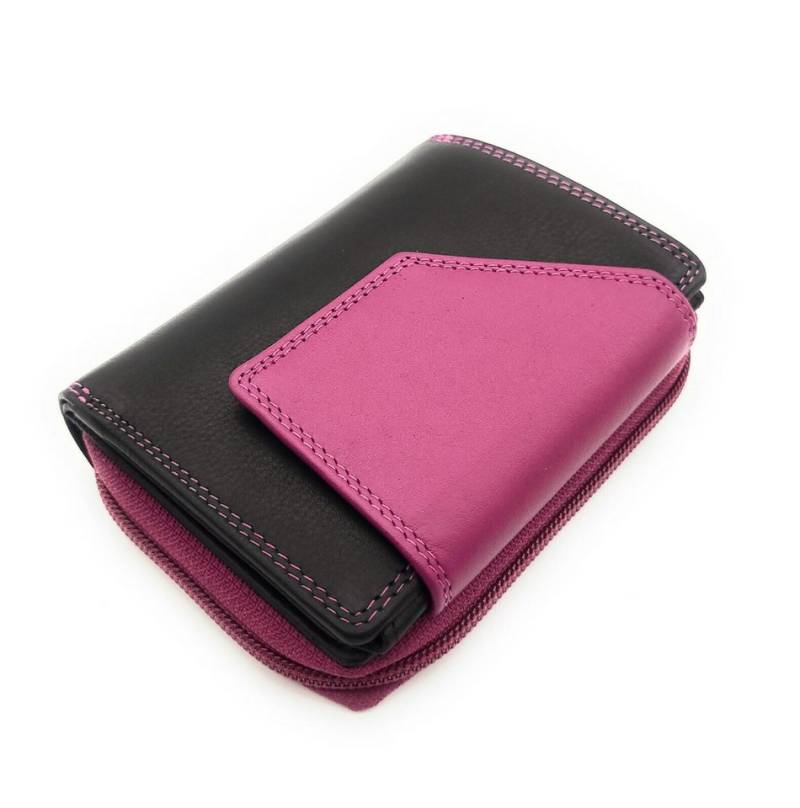 JOCKEY CLUB Geldbörse echt Leder bicolor Portemonnaie Sicherheitsbörse mit RFID Schutz, Außenriegel, Innenriegel, Reißverschluss Münzfach von JOCKEY CLUB