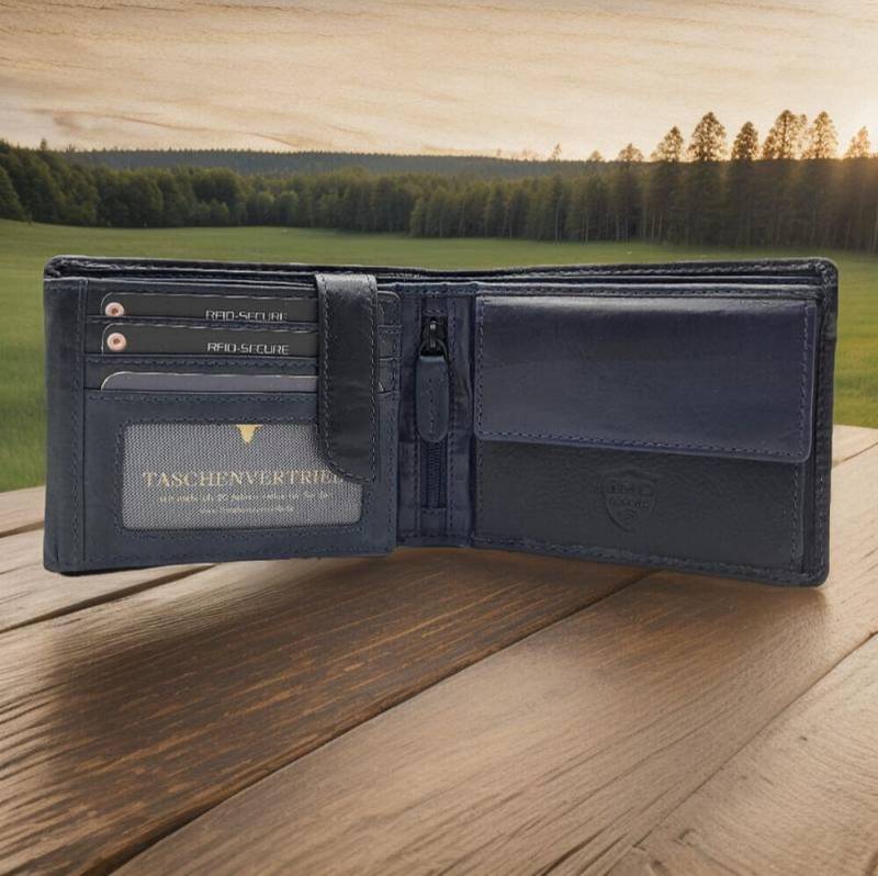 JOCKEY CLUB Geldbörse klassisches echt Leder Portemonnaie, Geldbeutel mit RFID Schutz, gewachstes Rindleder, mit Innenriegel, tolle Haptik von JOCKEY CLUB