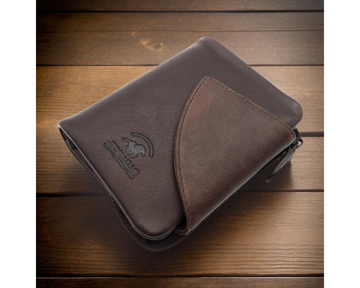 JOCKEY CLUB Geldbörse kompaktes echt Leder Portemonnaie, Geldbeutel mit RFID Schutz, kautschig weiches Rindleder, ein Handschmeichler von JOCKEY CLUB