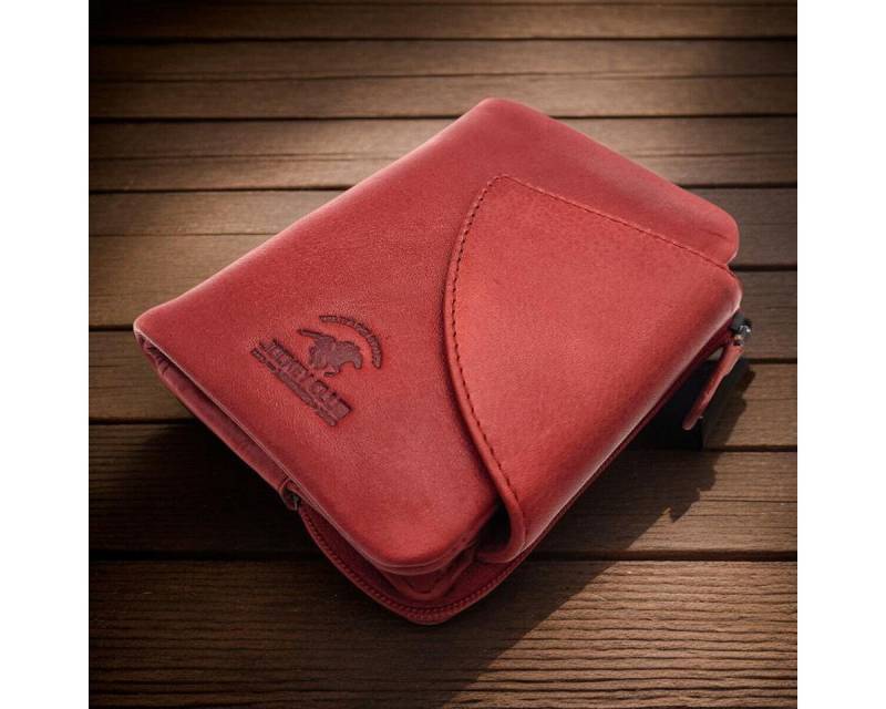 JOCKEY CLUB Geldbörse kompaktes echt Leder Portemonnaie, Geldbeutel mit RFID Schutz, kautschig weiches Rindleder, ein Handschmeichler von JOCKEY CLUB