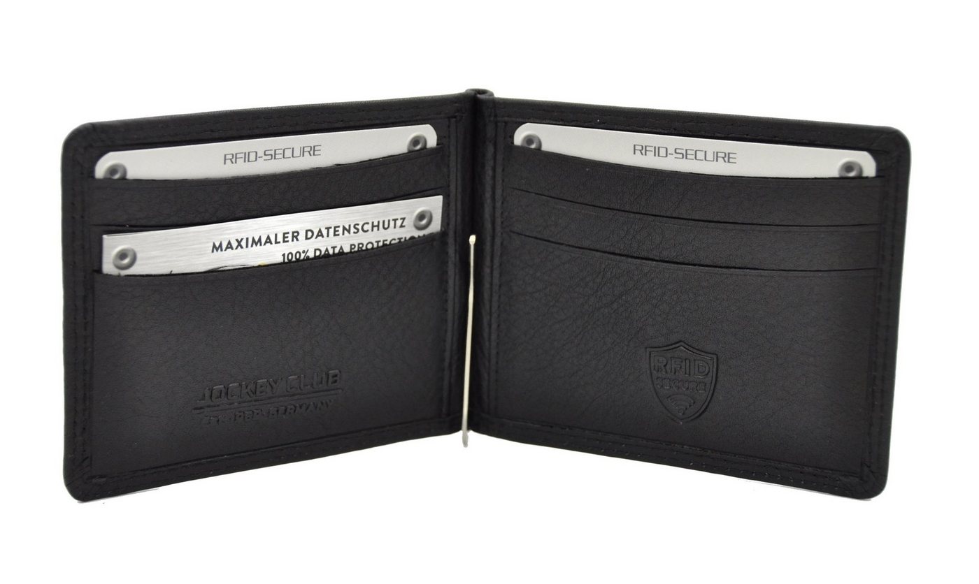 JOCKEY CLUB Geldscheinklammer echt Leder Dollarclip, Kreditkartenetui mit RFID Schutz, schön flach, ideal für die Hosen- oder Hemdtasche JOCKEY CLUB Geldscheinklammer echt Leder Dollarclip, Kreditkartenetui mit RFID Schutz, schön flach, ideal für die Hosen- oder Hemdtasche von JOCKEY CLUB