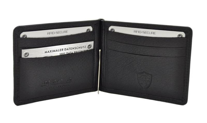 JOCKEY CLUB Geldscheinklammer echt Leder Dollarclip, Kreditkartenetui mit RFID Schutz, schön flach, ideal für die Hosen- oder Hemdtasche von JOCKEY CLUB