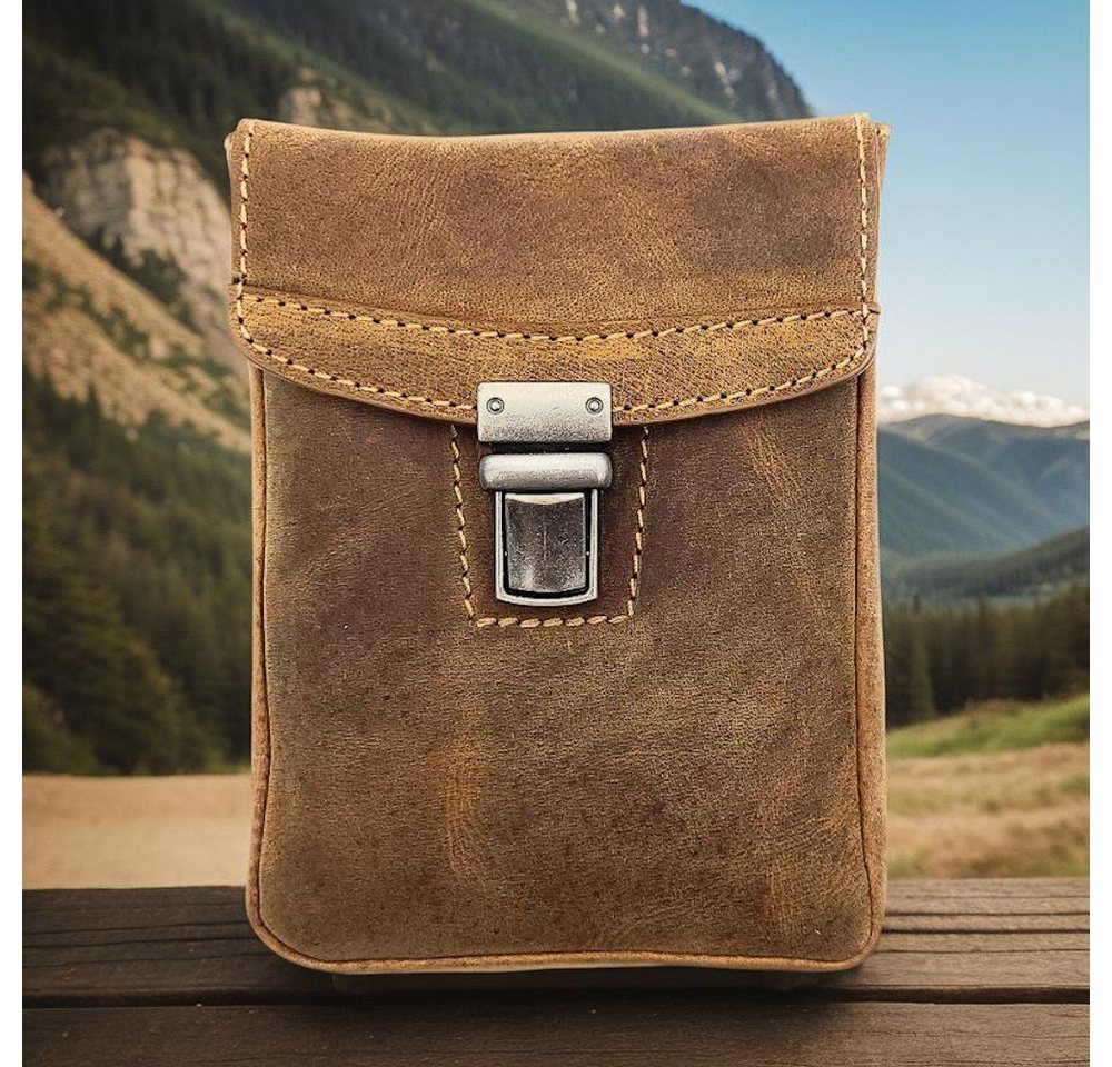 JOCKEY CLUB Gürteltasche echt Leder Hüfttasche, Hochformat mit Steckschloss von JOCKEY CLUB