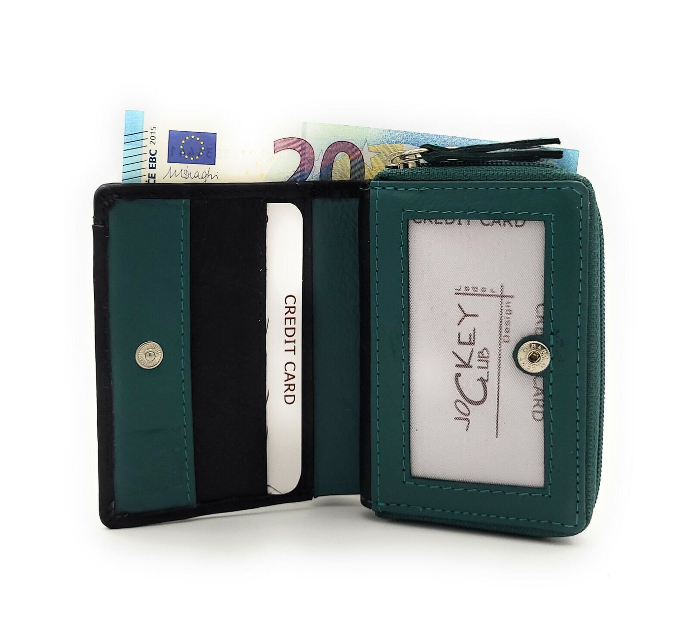 JOCKEY CLUB Mini Geldbörse, aus echtem Leder, mit RFID Schutz von JOCKEY CLUB