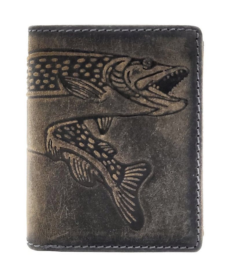 JOCKEY CLUB Mini Geldbörse kleines echt Leder Portemonnaie "Hecht" mit Fisch und RFID Schutz, schönes Geschenk für Angelfreunde, super für den Urlaub JOCKEY CLUB Mini Geldbörse kleines echt Leder Portemonnaie "Hecht" mit Fisch und RFID Schutz, schönes Geschenk für Angelfreunde, super für den Urlaub von JOCKEY CLUB