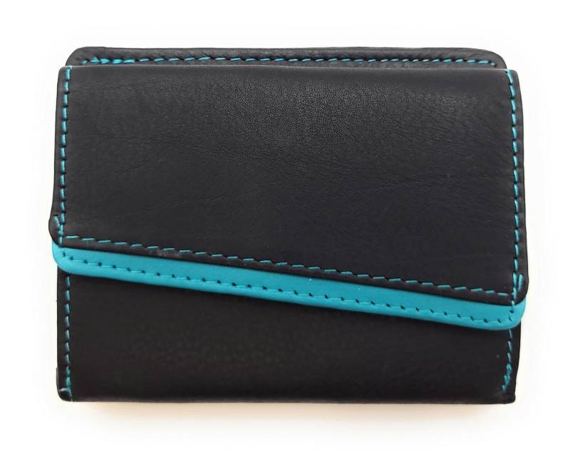 JOCKEY CLUB Mini Geldbörse kleine Börse, Rindleder bicolor mit Münzfach & Kartenfächern von JOCKEY CLUB