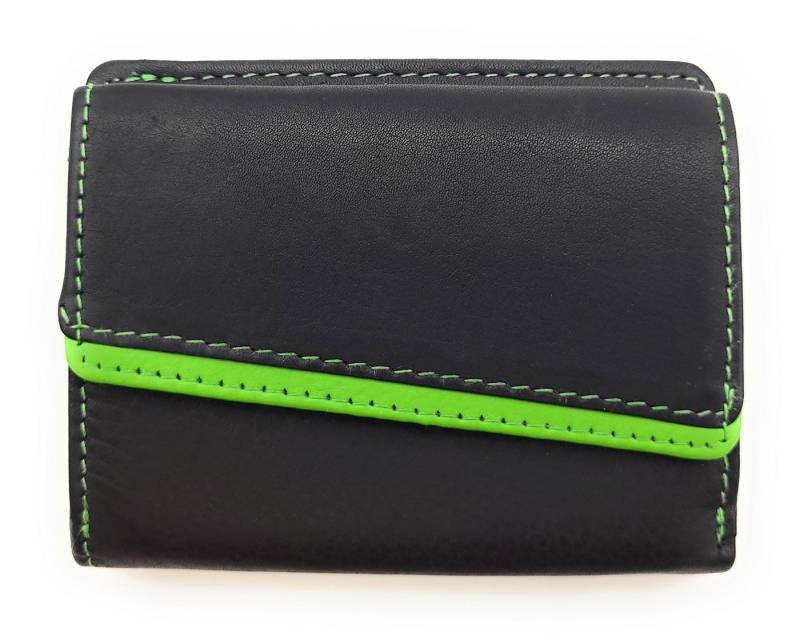 JOCKEY CLUB Mini Geldbörse kleine Börse, Rindleder bicolor mit Münzfach & Kartenfächern von JOCKEY CLUB