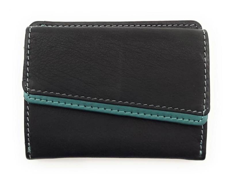 JOCKEY CLUB Mini Geldbörse kleine Börse, Rindleder bicolor mit Münzfach & Kartenfächern von JOCKEY CLUB