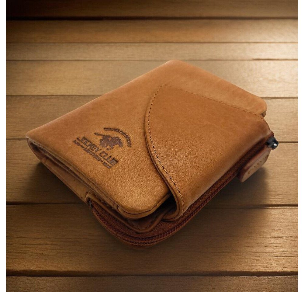 JOCKEY CLUB Mini Geldbörse kleines echt Leder Portemonnaie, Geldbeutel mit RFID Schutz, ideal auch für den Urlaub, gewachstes Rindleder JOCKEY CLUB Mini Geldbörse kleines echt Leder Portemonnaie, Geldbeutel mit RFID Schutz, ideal auch für den Urlaub, gewachstes Rindleder von JOCKEY CLUB