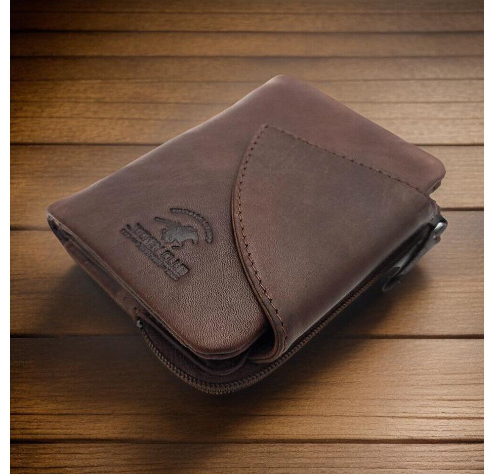JOCKEY CLUB Mini Geldbörse kleines echt Leder Portemonnaie, Geldbeutel mit RFID Schutz, ideal auch für den Urlaub, gewachstes Rindleder JOCKEY CLUB Mini Geldbörse kleines echt Leder Portemonnaie, Geldbeutel mit RFID Schutz, ideal auch für den Urlaub, gewachstes Rindleder von JOCKEY CLUB