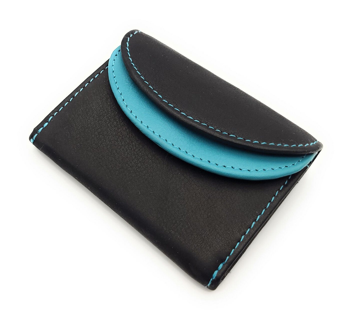 JOCKEY CLUB Mini Geldbörse kleines echt Leder Portemonnaie, Urlaubsbörse mit RFID Schutz, Wickelbörse mit Münzfach, Scheinfach, 3 Kartenfächer, Fotofach von JOCKEY CLUB