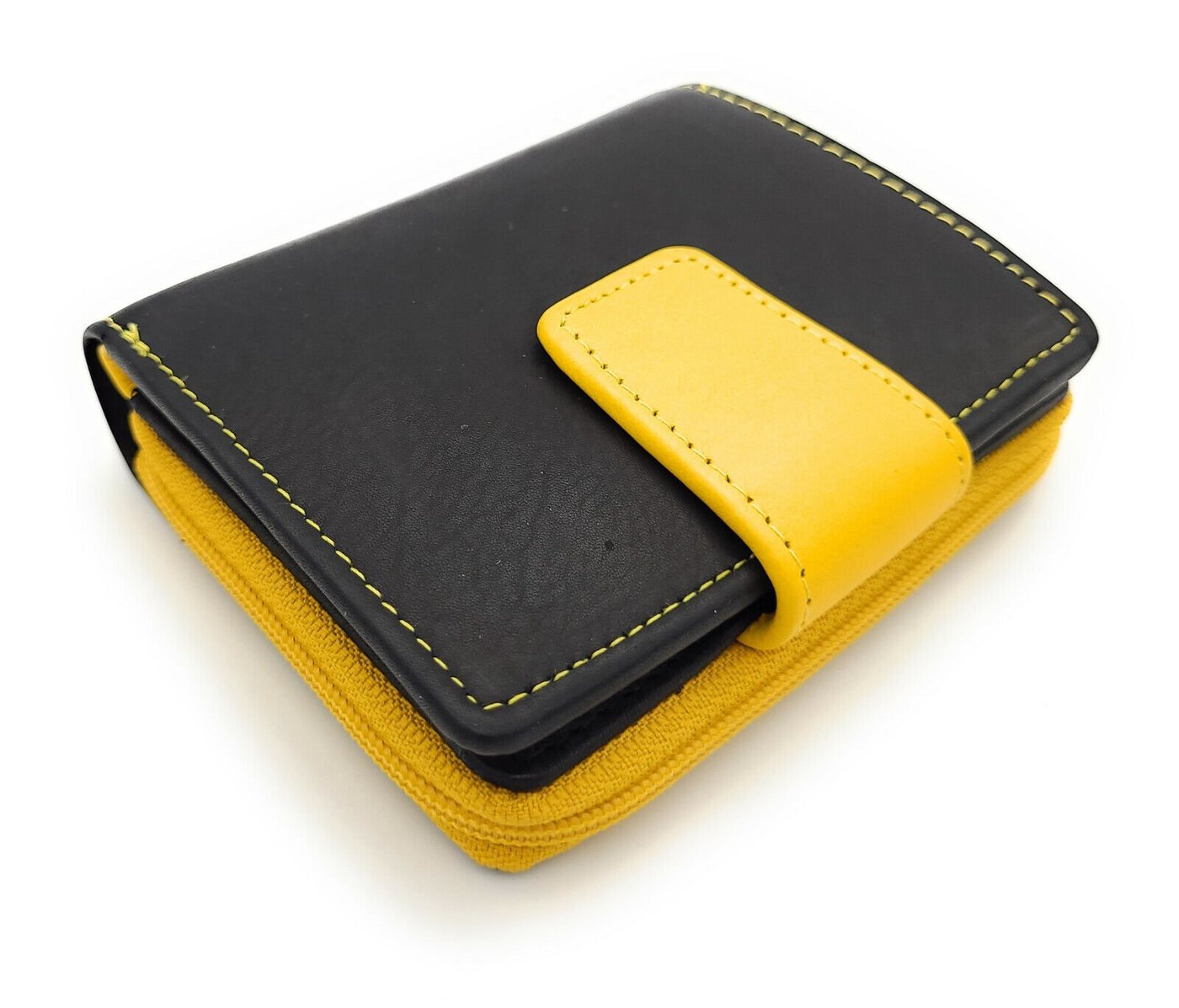 JOCKEY CLUB Mini Geldbörse kleines echt Leder Portemonnaie mit RFID Schutz, Reißverschlussmünzfach, schwarz gelb JOCKEY CLUB Mini Geldbörse kleines echt Leder Portemonnaie mit RFID Schutz, Reißverschlussmünzfach, schwarz gelb von JOCKEY CLUB