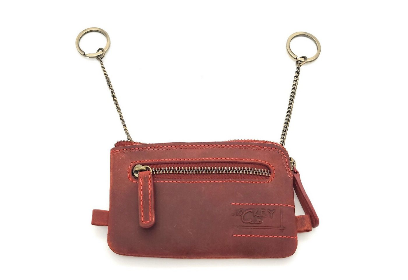 JOCKEY CLUB Schlüsseltasche echt Leder Schlüsseletui, vintage Rindleder, cherry rot, Schlüsselmäppchen mit zwei Schlüsselringen JOCKEY CLUB Schlüsseltasche echt Leder Schlüsseletui, vintage Rindleder, cherry rot, Schlüsselmäppchen mit zwei Schlüsselringen von JOCKEY CLUB