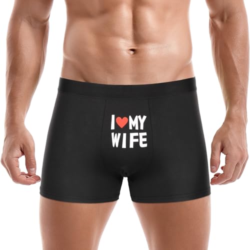 JOCKLAND Lustige Herren-Boxershorts, witziges Geschenk für Männer, Unterwäsche ohne Eingriff, I Love My Wife, Large JOCKLAND Lustige Herren-Boxershorts, witziges Geschenk für Männer, Unterwäsche ohne Eingriff, I Love My Wife, Large von JOCKLAND
