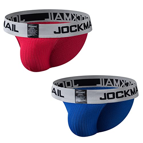 JOCKMAIL 2 Stück/ Pack Herren Slip Unterwäsche Sportlich Unterwäsche Slip Herren Breit Gürtel Baumwolle Unterwäsche Slip von JOCKMAIL