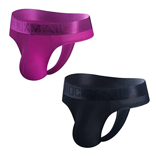JOCKMAIL 2 Stück/Packung Herren Slip Unterwäsche Niedrig Aufstieg Herren Unterwäsche Gemütlich Breit Gürtel Tanga von JOCKMAIL