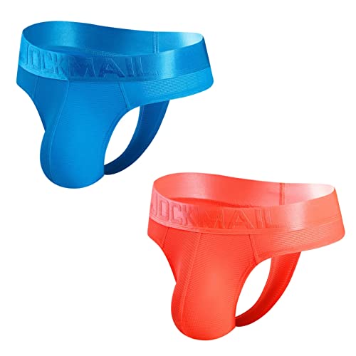 JOCKMAIL 2 Stück Herren Slip Unterwäsche - Niedrig Aufstieg, Gemütlich Breit Gürtel Tanga von JOCKMAIL
