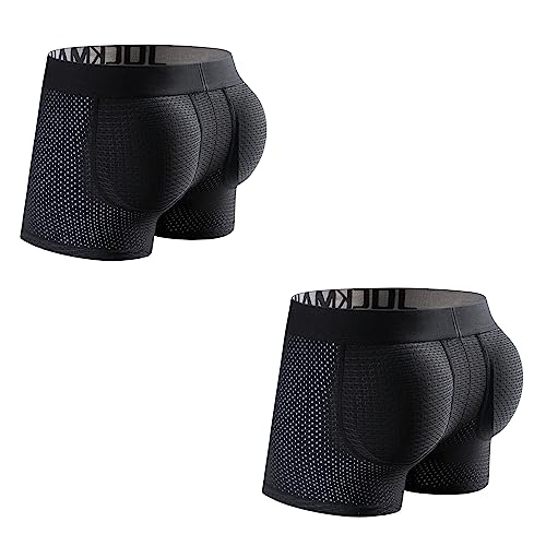 JOCKMAIL 2 Stück gepolsterte Herren-Boxershorts zur Verbesserung des Gesäßes, Herren-Unterhosen, Boxershorts, Schwarz , L JOCKMAIL 2 Stück gepolsterte Herren-Boxershorts zur Verbesserung des Gesäßes, Herren-Unterhosen, Boxershorts, Schwarz , L von JOCKMAIL