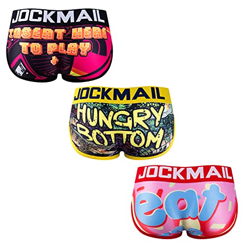 JOCKMAIL 3 STÜCKE/Pack Herren Unterwäsche Slip Herren Karikatur Männer Unterwäsche Herren Slip (L, 3PCS) von JOCKMAIL