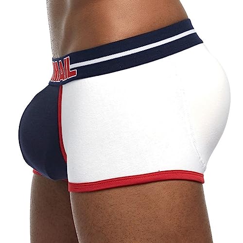 JOCKMAIL Gepolsterte Herren-Boxershorts mit Hüftpolsterung, 410 Weiß, L von JOCKMAIL