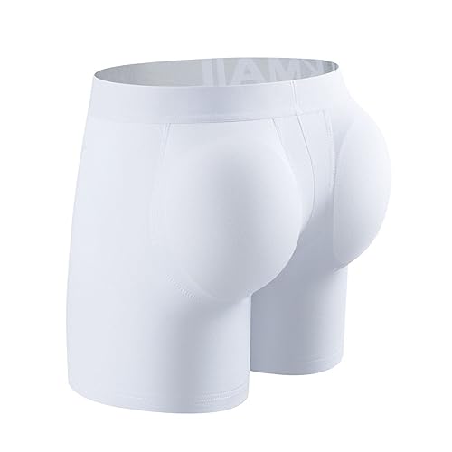 JOCKMAIL Gepolsterte Herren-Boxershorts zur Verbesserung des Gesäßes, Herren-Unterhose mit Schwammpolsterung, 454 weiß, M JOCKMAIL Gepolsterte Herren-Boxershorts zur Verbesserung des Gesäßes, Herren-Unterhose mit Schwammpolsterung, 454 weiß, M von JOCKMAIL