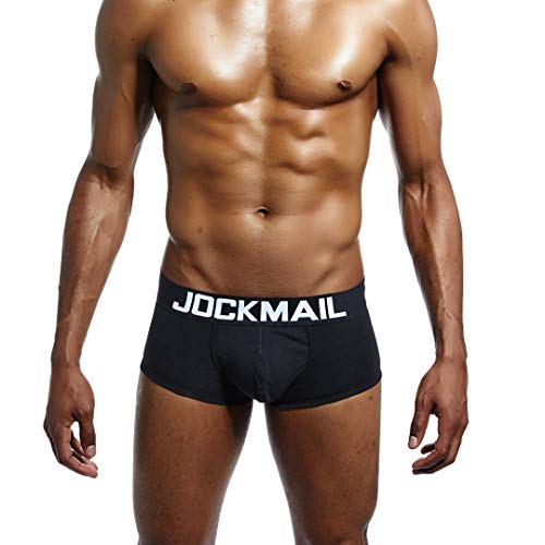 JOCKMAIL Herren Boxers Super gemütlich Herren Boxershorts Pouch Unterwäsche Boxershorts Baumwolle Männer Boxershorts (402schwarz, M) von JOCKMAIL