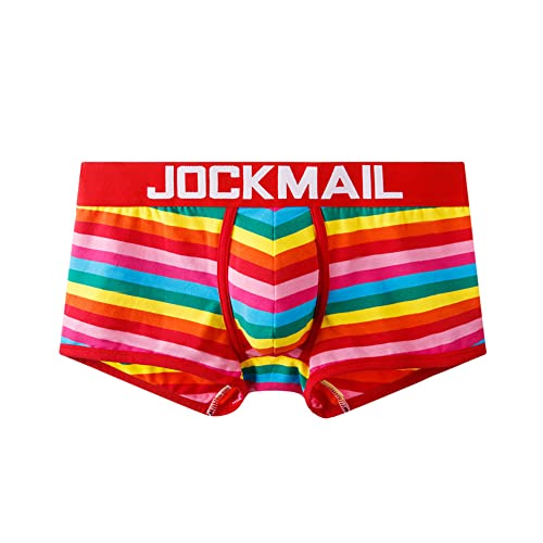 JOCKMAIL Herren Boxers Super gemütlich Herren Boxershorts Pouch Unterwäsche Boxershorts Baumwolle Männer Boxershorts (460rot, XXL) von JOCKMAIL