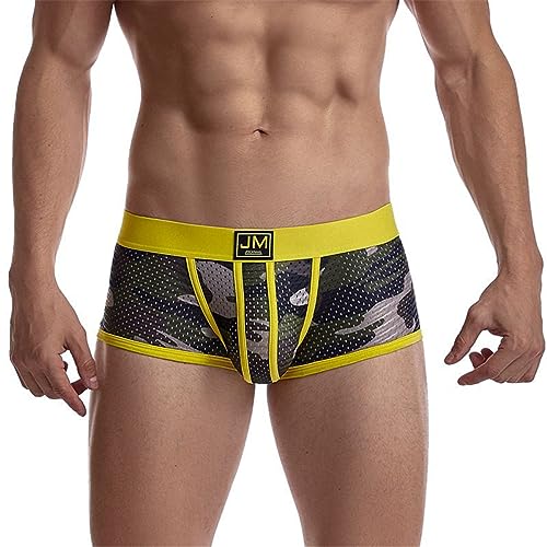 JOCKMAIL Herren Boxers Super gemütlich Herren Boxershorts Pouch Unterwäsche Boxershorts Baumwolle Männer Boxershorts (463gelb, L) von JOCKMAIL