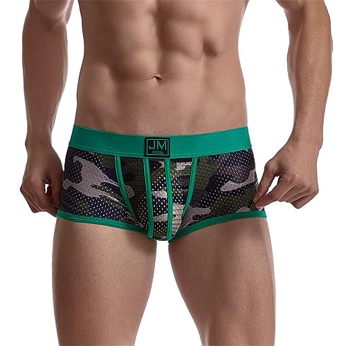 JOCKMAIL Herren Boxers Super gemütlich Herren Boxershorts Pouch Unterwäsche Boxershorts Baumwolle Männer Boxershorts (463grün, L) von JOCKMAIL