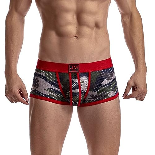 JOCKMAIL Herren Boxers Super gemütlich Herren Boxershorts Pouch Unterwäsche Boxershorts Baumwolle Männer Boxershorts (463rot, M) von JOCKMAIL