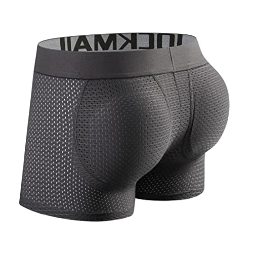 JOCKMAIL Herren Boxers Unterwäsche Boxershorts Atmungsaktiv Herren Gepolstert Herren Unterwäsche Boxershorts (L, Grau) von JOCKMAIL