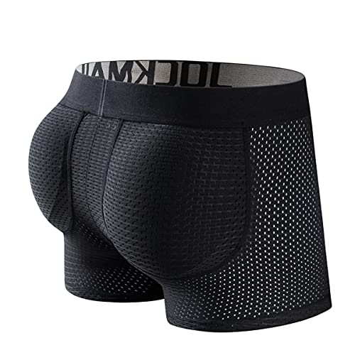 JOCKMAIL Herren Boxers Unterwäsche Boxershorts Atmungsaktiv Gepolstert (M, Schwarz) von JOCKMAIL