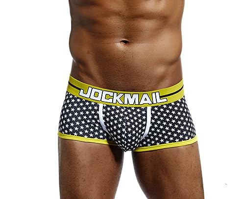 JOCKMAIL Herren-Boxershorts, Baumwolle, niedlicher Stern, weich, für Herren, Schwarz, Medium JOCKMAIL Herren-Boxershorts, Baumwolle, niedlicher Stern, weich, für Herren, Schwarz, Medium von JOCKMAIL