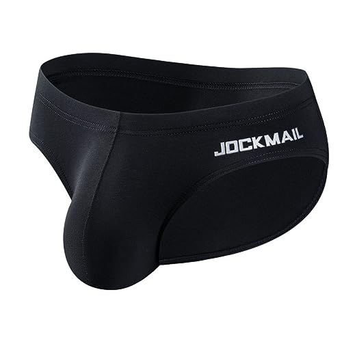 JOCKMAIL Herren-Boxershorts, Baumwolle, weich, atmungsaktiv, Unterhose, 396 Schwarz, L von JOCKMAIL