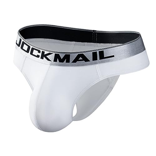 JOCKMAIL Herren-Boxershorts, Baumwolle, weich, atmungsaktiv, Unterhose, 398weiß, L von JOCKMAIL