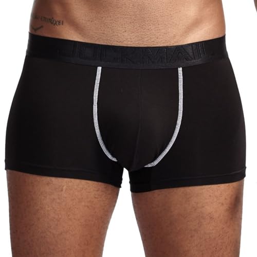 JOCKMAIL Herren-Boxershorts, Modal, weiche Herren-Unterwäsche mit zwei Beuteln und mikroseparaten Taschen, 449 Schwarz, X-Large von JOCKMAIL