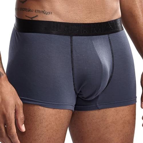 JOCKMAIL Herren-Boxershorts, Modal, weiche Herren-Unterwäsche mit zwei Beuteln und mikroseparaten Taschen, 449dary Grau, Large von JOCKMAIL