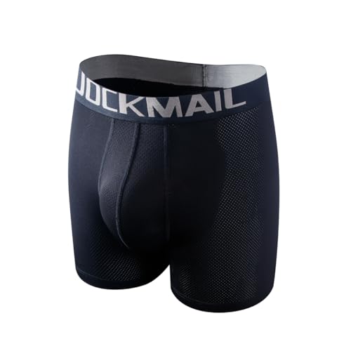 JOCKMAIL Herren-Boxershorts, Modal, weiche Herren-Unterwäsche mit zwei Beuteln und mikroseparaten Taschen, 468 Schwarz, XX-Large von JOCKMAIL