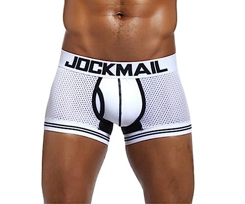 JOCKMAIL boxershorts herren mesh atmungsaktiv unterwäsche herren unterwäsche, Weiß, XL von JOCKMAIL